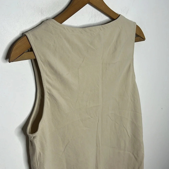 EILEEN FISHER Silk Blend Cream Tan Sleeveless Blouse - Picture 4 of 9